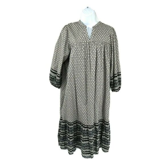 Anna Sui x Uniqlo Floral Midi Dress Medium Modest Ruffle Cotton Prairie - Picture 14 of 15